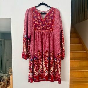 White Mark Red Casual Sweater Dress